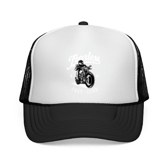 Fearless Motorcycle Club Logo Design Trucker Caps