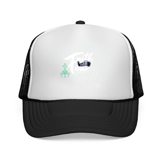 Faith Over Fear Inspirational Design Trucker Caps