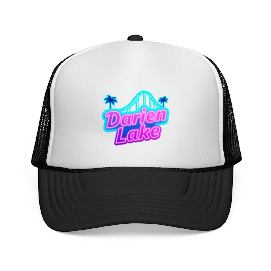 Neon Daren Lake Sign with Roller Coaster and Palms Trucker Caps