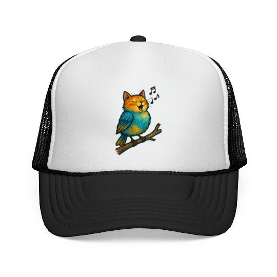 Vivid Singing Bird with Colorful Plumage Trucker Caps