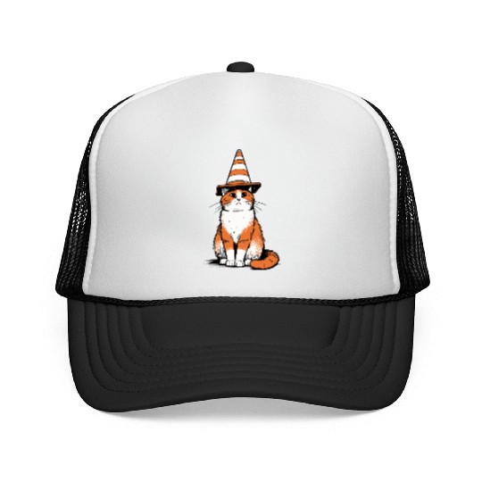 Traffic Cone Cat Trucker Caps