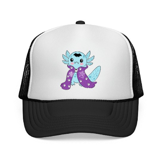 Cute Blue Vampire Axolotl Trucker Caps