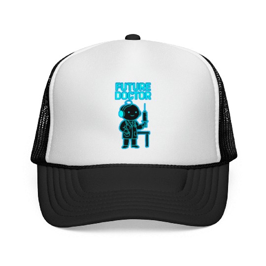 Futuristic Pediatric Medical Illustration Trucker Caps