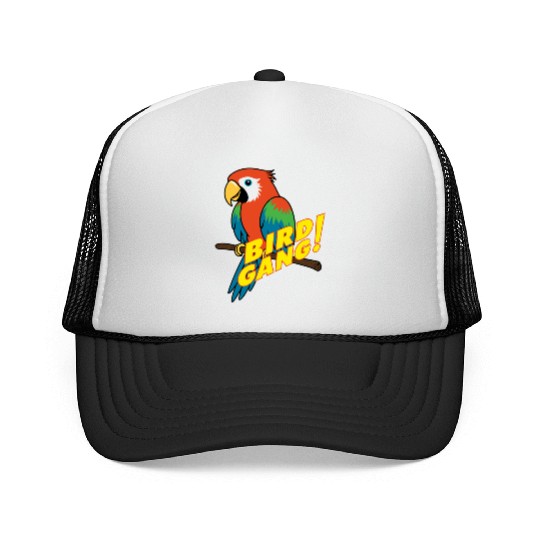 Bird Gang Parrot Cartoon Sticker | Tropical Funny  Trucker Caps