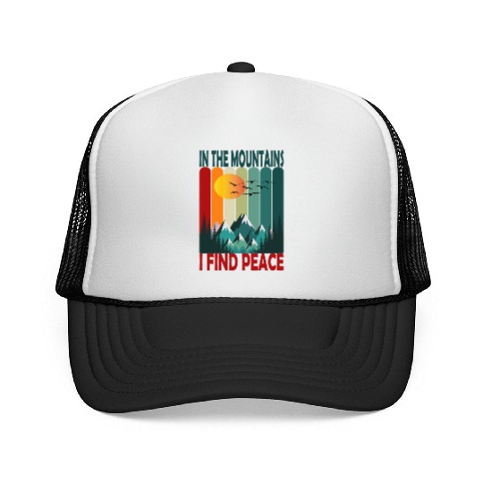 Mountain Sunset Peaceful Scene Trucker Caps