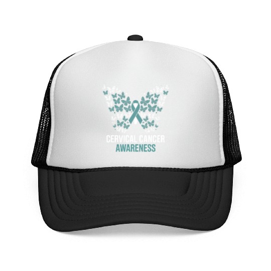 Cervical Cancer Awareness Butterfly Design Trucker Caps