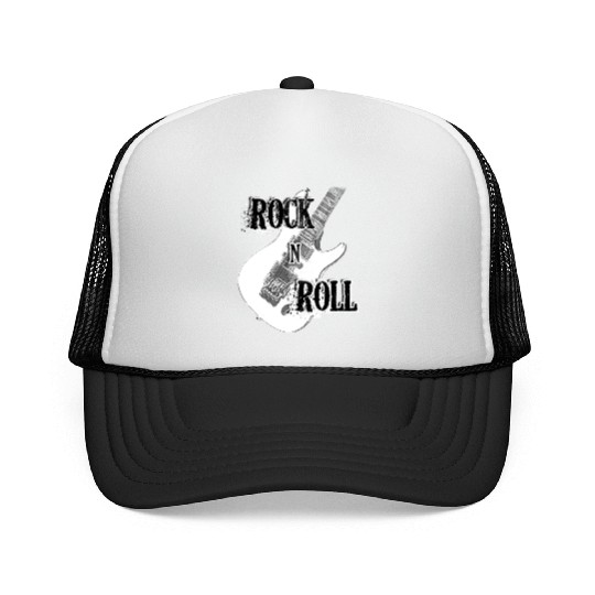 Rock and Roll Electric Guitar Design Trucker Caps