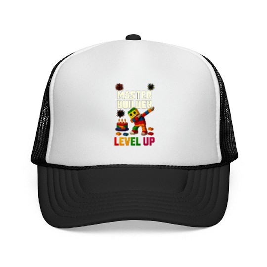 Master Builder Level Up Birthday Kids Party Trucker Caps