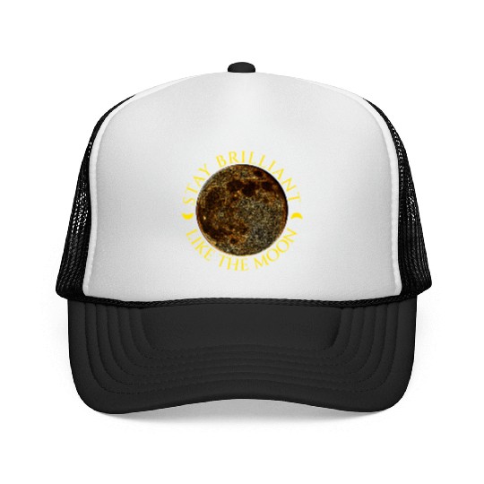Full Moon & Golden Crescents Quote Trucker Caps