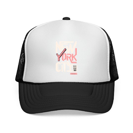 Urban New York City Typography Design Trucker Caps