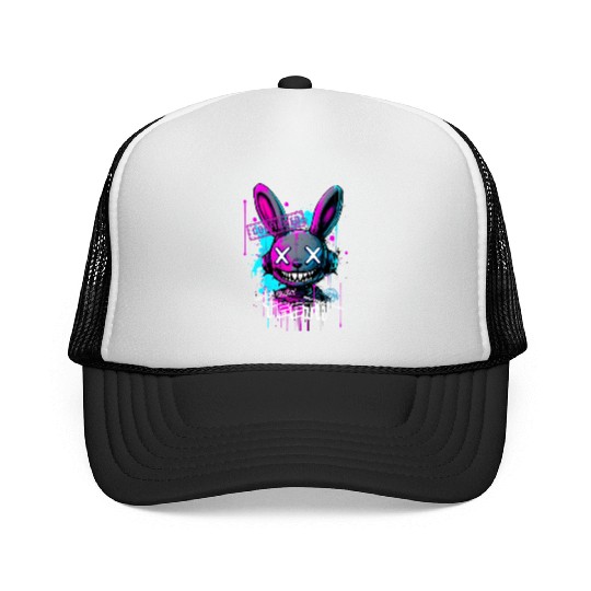 Graffiti Bunny Teeth Streetwear Trucker Caps