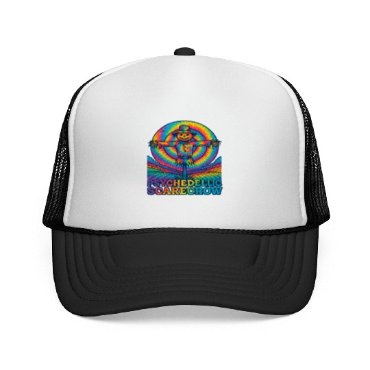 Psychedelic Scarecrow Trippy EDM Rave Festival Trucker Caps
