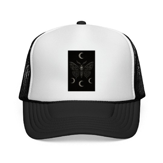 Dark Celestial Butterfly Tapestry Trucker Caps