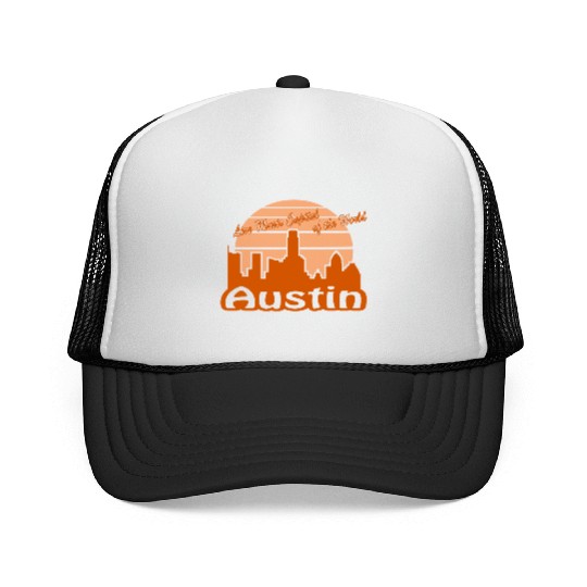 Austin Texas burnt orange Trucker Caps