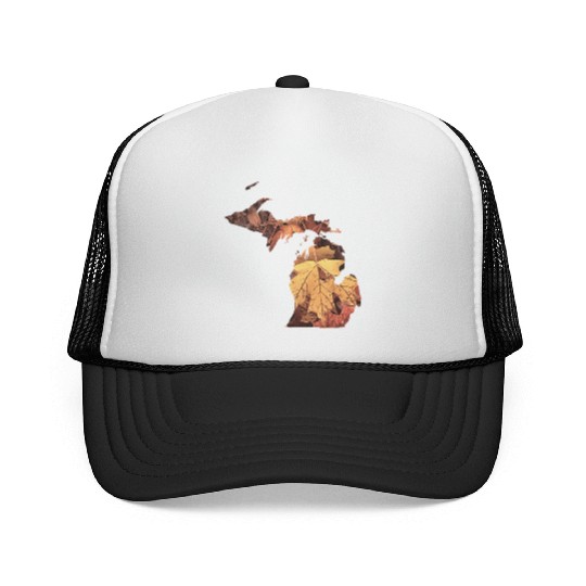 Michigan Autumn Fall Leaves Trucker Caps