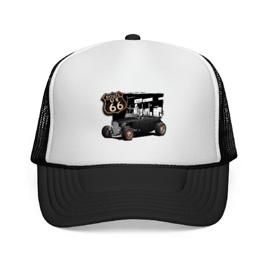 Route 66 1932 Ford Roadster Trucker Caps