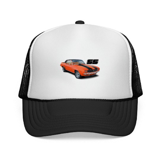 1969 Orange Camaro Trucker Caps