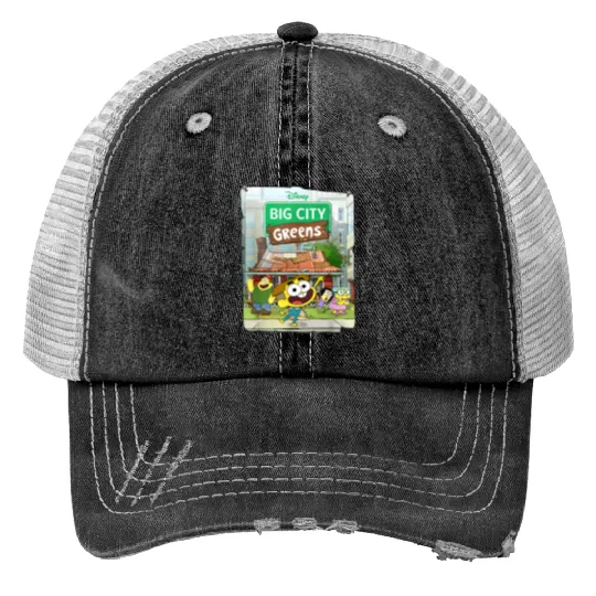 disneys Big City Greens Poster Cricket And Family Trucker Hats