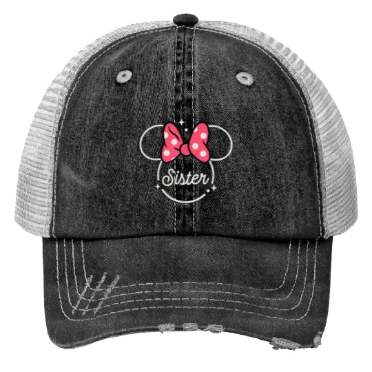 Disney Minnie Mouse Sister Head Icon Magic Family Trip Gifts Trends Trucker Hats