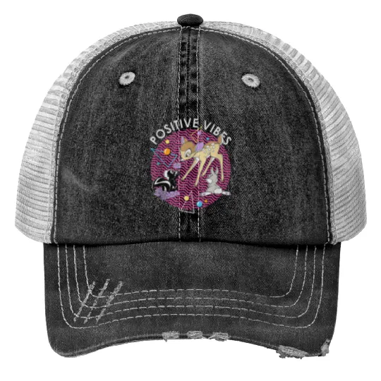 disneys Bambi Thumper And Flower Positive Vibes 90s Trucker Hats