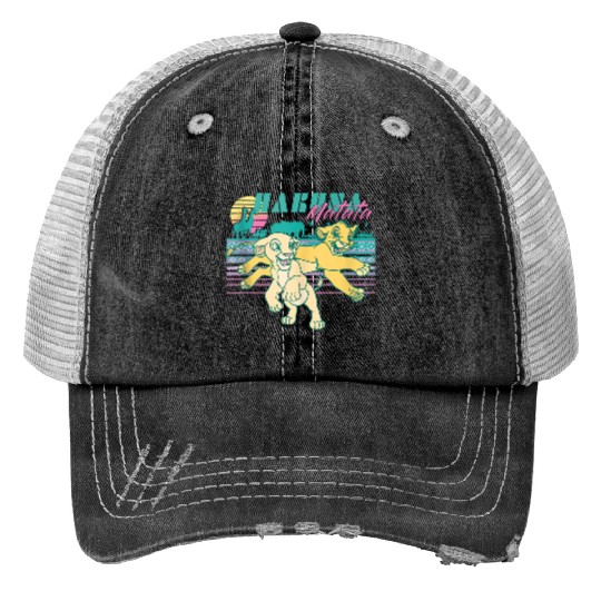Disneyss Lion King Simba Nala Retro Landscape Portrait Trucker Hats