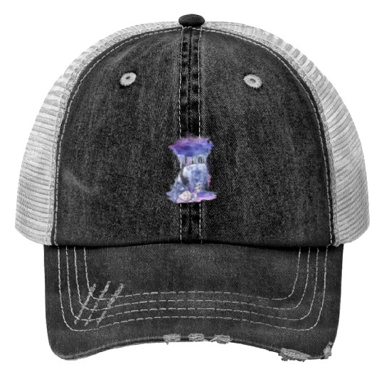 Disney Winnie The Pooh Eeyore Watercolor Rain Cl Trucker Hats