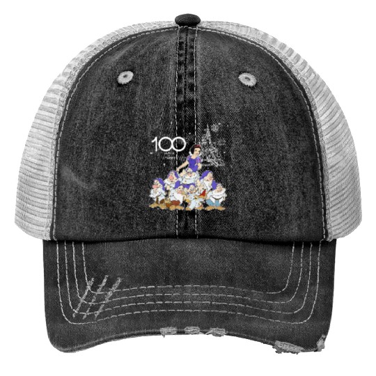 Disney Snow White and Seven Dwarfs Group Characters Trucker Hats, 100 Years of Wonder Trucker Hats