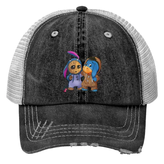 Disney Eeyore and Baby Groot Cute Friends Trucker Hats, Eeyore Unisex