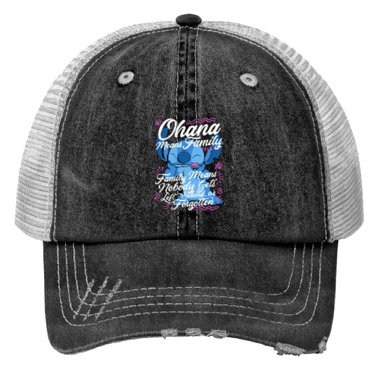 Stitch Day Ohana Means Family Trucker Hats, Disney Stitch Trucker Hats, Disneyland Trucker Hats