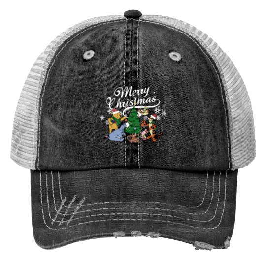 Winnie the Pooh Christmas Trucker Hats, Disney Christmas Trucker Hats