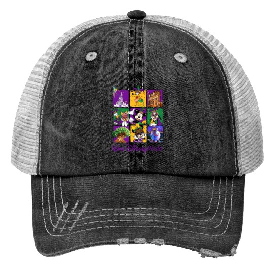 Discover Walt Disney World Mardi Gras Mickey And Friends Mardi Gras Trucker Hats