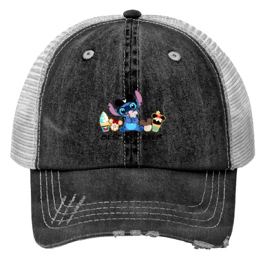 Disney Stitch Best Day Ever, Disney Snacks Trucker Hats, Stitch Snacks Trucker Hats