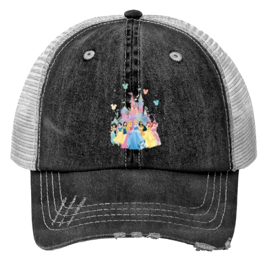 Disney Princess Trucker Hats, Disney Pincess Castle Trucker Hats, Girls Disneyworld Trip