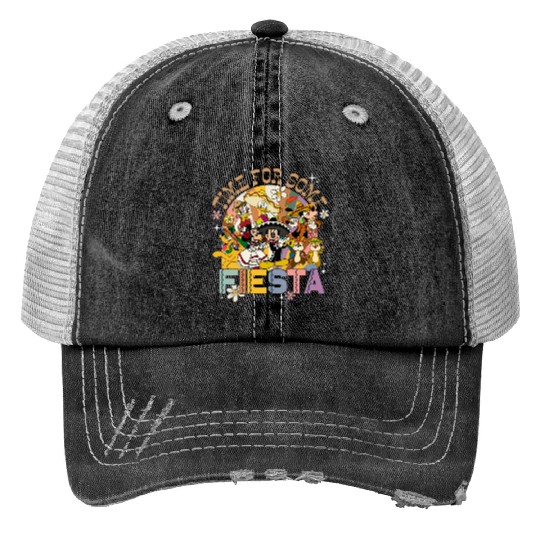 Mickey and Friends Disney Cinco De Mayo Trucker Hats, Disneyland Mexican Time For Some Fiesta Trucker Hats