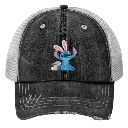 Discover Disney Stitch Easter Trucker Hats, Disney Easter Trucker Hats, Easter Disneyland Trucker Hats