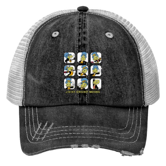 Disney Jiminy Cricket Moods Trucker Hats, Disney Pinocchio Trucker Hats