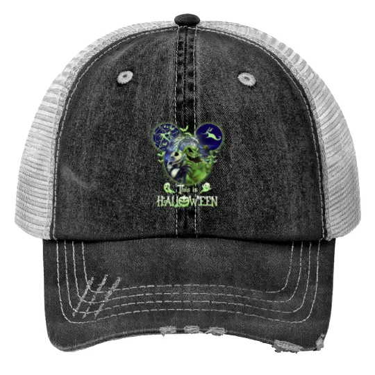 This is Halloween Oogie Boogie Bash 2024 Trucker Hats, Disneyland Halloween Trucker Hats