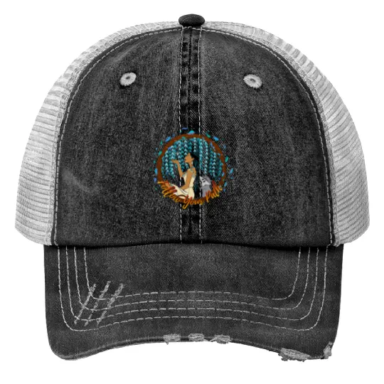 Disney Pocahontas Follow Your Path Circle Text Trucker Hats