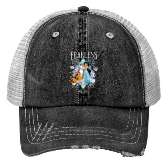 Disney Aladdin Jasmine And Rajah Fearless Mandala Portrait Trucker Hats