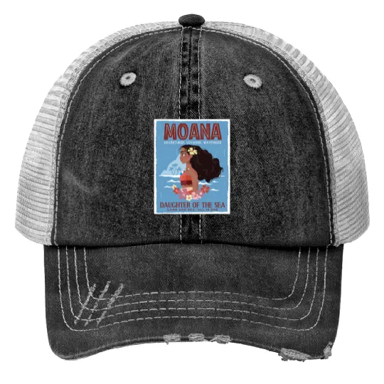 Disney Moana Adventurer Daughter of the Sea Retro Distressed Trucker Hats