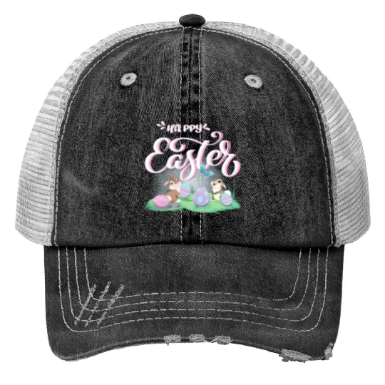 Womens Disney Bambi Happy Easter Thumper Miss Bunny Vintagess Logo VNeck Trucker Hats