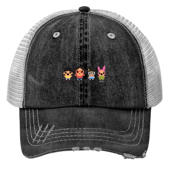Bobs Burgers Chibi Kawaii Linda Gene Tina and Louise Trucker Hats
