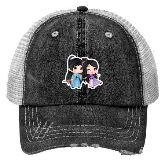 Warrior Princess Sticker4: Disney Mulan Anime Mushu, Mulan and Mushu Trucker Hats