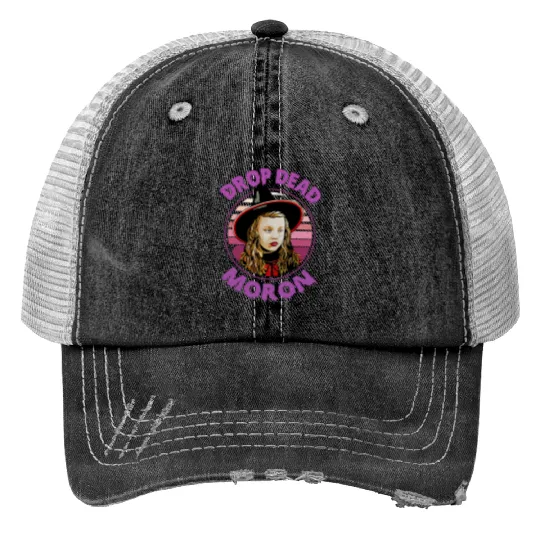 Discover Dani Dennison Hocus Pocus Drop Dead Moron Halloween Trucker Hats, Disney Witch Scary Movie Trucker Hats