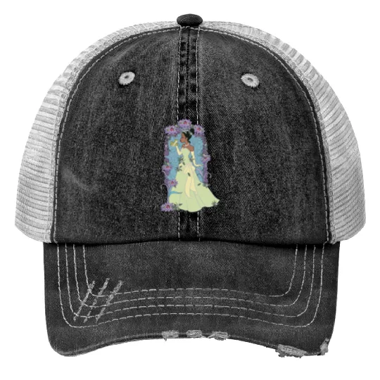 Disney Princess And The Frog Tiana Floral KISSss Trucker Hats