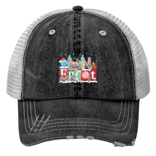 Discover Disney Epcot Christmas Trucker Hats, Joy to the World Christmas 2023 Trucker Hats