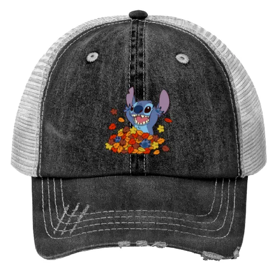 Disney Lilo Stitch Autumn Leaves Stitch Trucker Hats