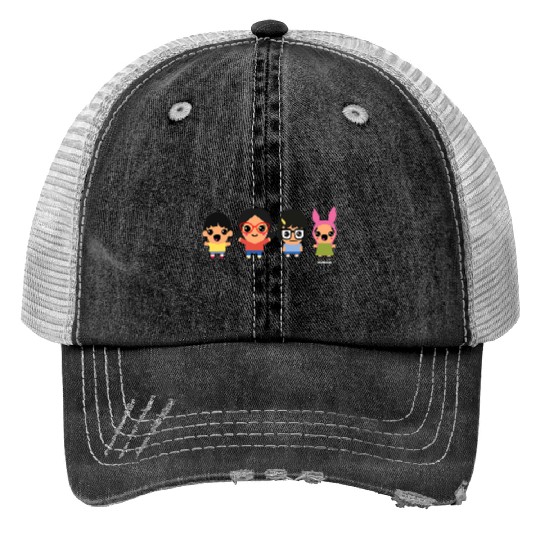 Bobs Burgers Chibi Kawaii Linda Gene Tina and Louise Trucker Hats