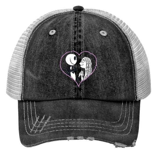 Disney The Nightmare Before Christmas Jack Sally Heart Trucker Hats