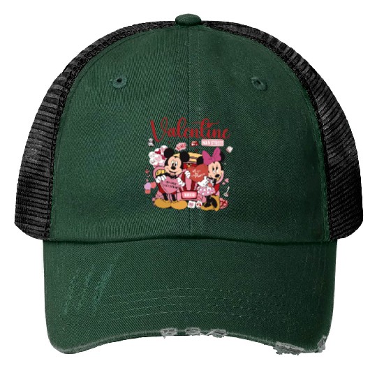 Discover Retro Valentine Trucker Hats, Disney Couple Trucker Hats, Disney Valentine Trucker Hats